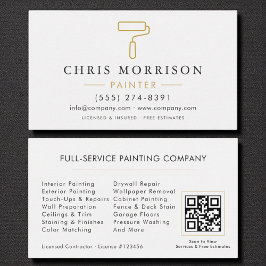 Moderner Maler White Gold QR Code Visitenkarte