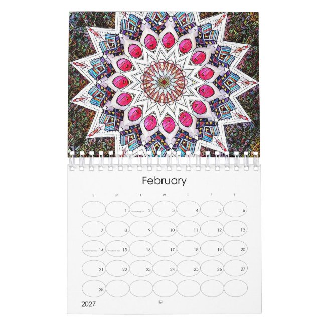 Moderner Mandala-Kalender Kalender (Feb 2027)