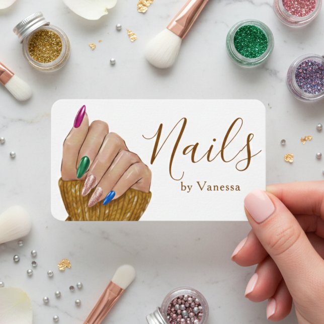 Moderner Maniküre-Design Saubere Nageldesignerin Visitenkarte (Von Creator hochgeladen)