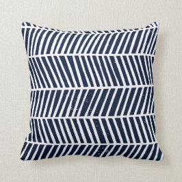 Moderner Marine-Blau-Zickzack-geometrisches Kissen