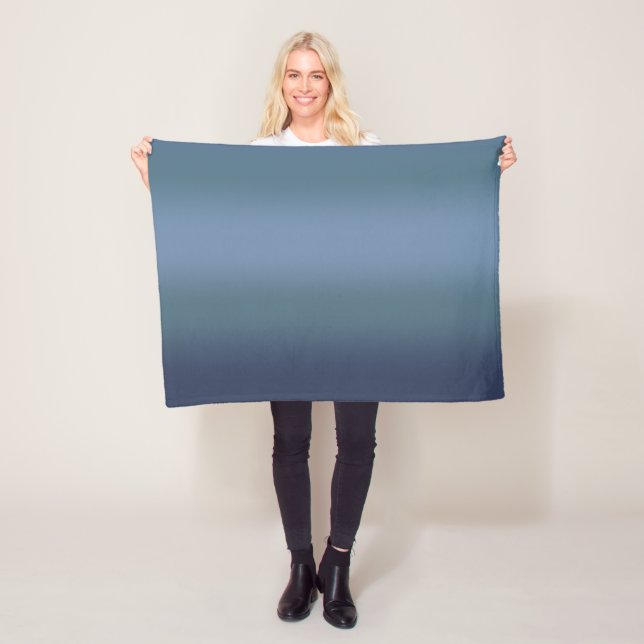 Moderner marineblauer Farbverlauf Wasserfarben Gal Fleecedecke (Beispiel)