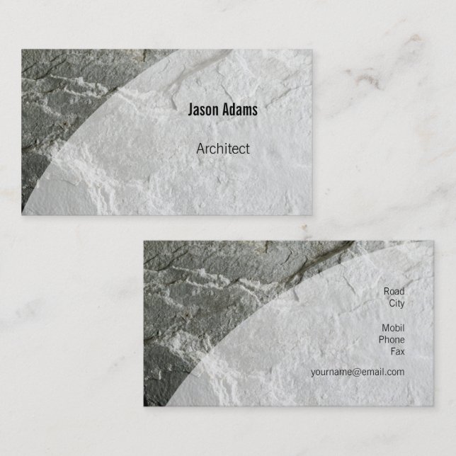 Moderner Marmor des Architekten-| Visitenkarte (Vorne/Hinten)