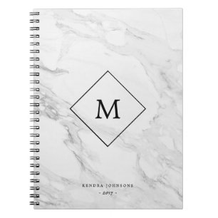 Moderner Marmor des Monogramms Notizblock