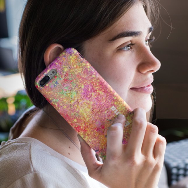 Moderner Marmor-Glitzer Glitzern Personalisiert Na Case-Mate iPhone Hülle (Von Creator hochgeladen)
