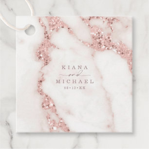 Moderner Marmor Glitzer Hochzeit Rose Gold ID816 Geschenkanhänger