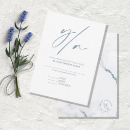 Moderner Marmor-Glitzer Wedding Dusty Blue ID816 RSVP Karte