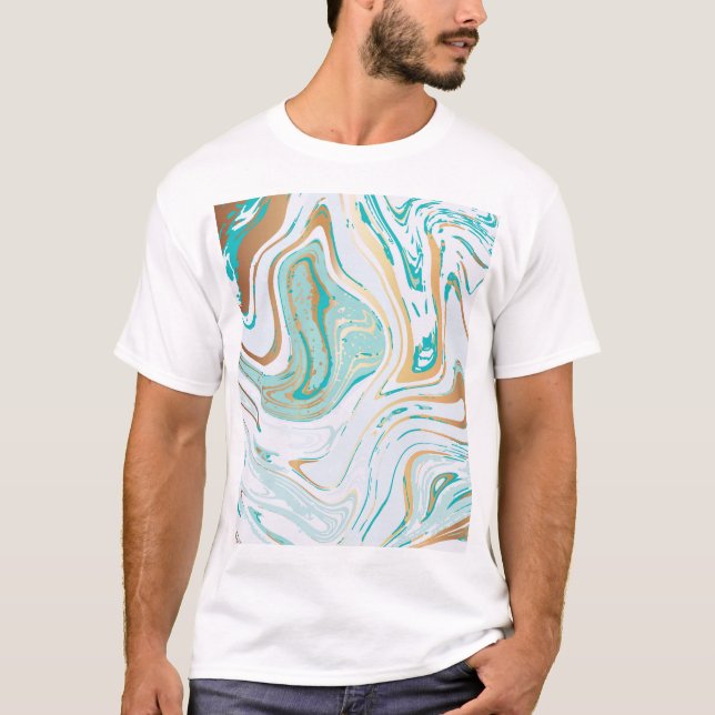 Moderner Marmor: Luxuriöses Texturdesign T-Shirt (Vorderseite)