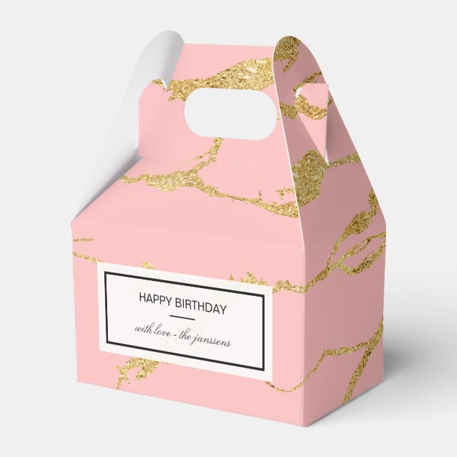 Moderner Marmor mit Imitat Gold Geschenkschachtel (Vorderseite)