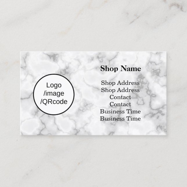 Moderner Marmorladen Visitenkarte (Vorderseite)