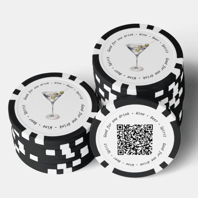Moderner Martini Business Event Drink Gutschein Pokerchips (Stapel)
