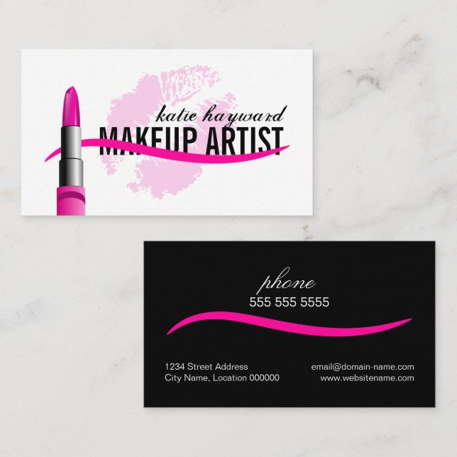 Moderner Maskenbildner Visitenkarte (Vorne/Hinten)