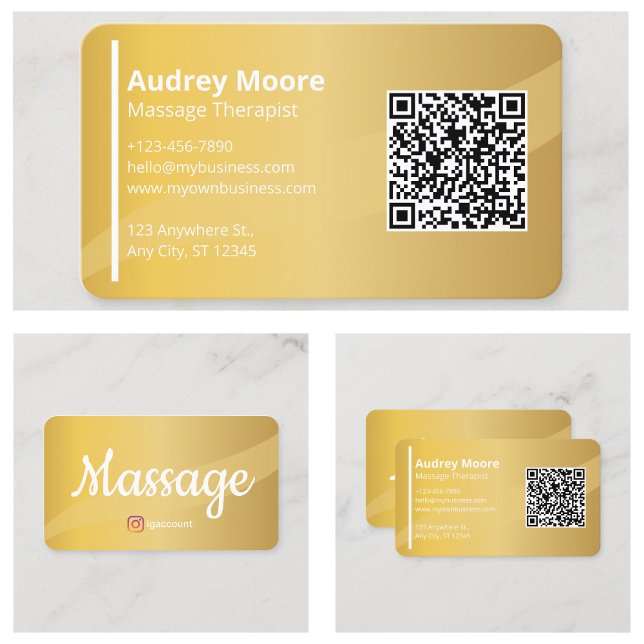 Moderner Massagetherapeut Elegante Vorlagen Visitenkarte (Modern Massage Therapist Elegant Templates Business Card
)