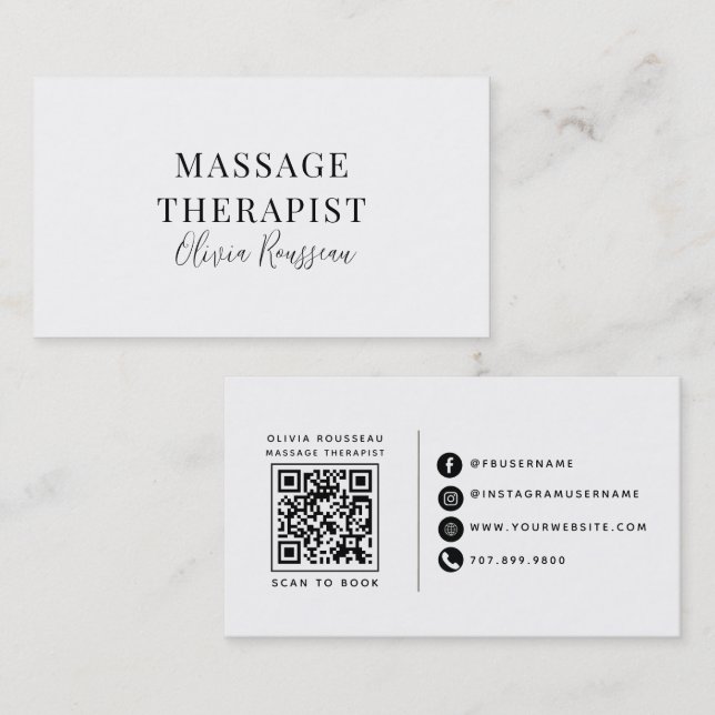 Moderner Massagetherapeut  Visitenkarte (Vorne/Hinten)