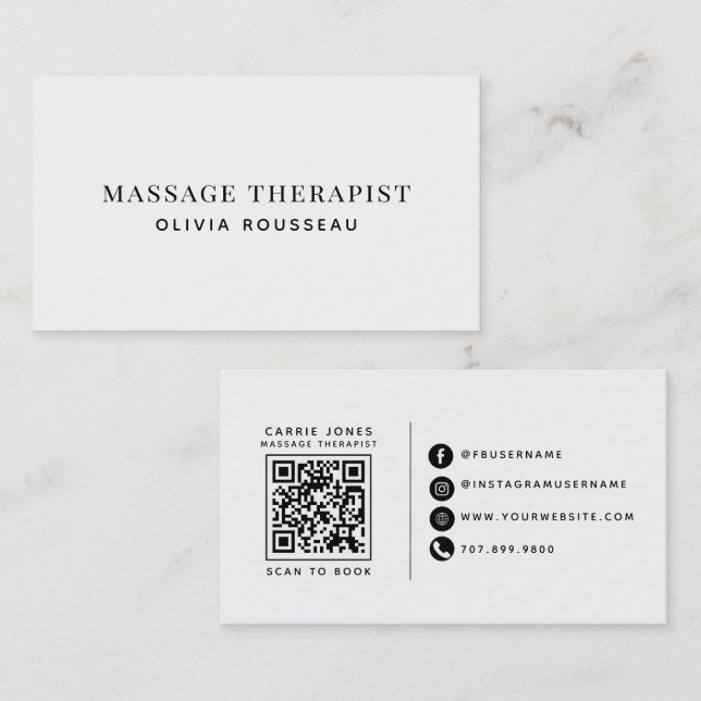Moderner Massagetherapeut  Visitenkarte (Vorne/Hinten)