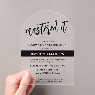 Moderner Master-Grad-Abschluss meisterte es Acryleinladungen