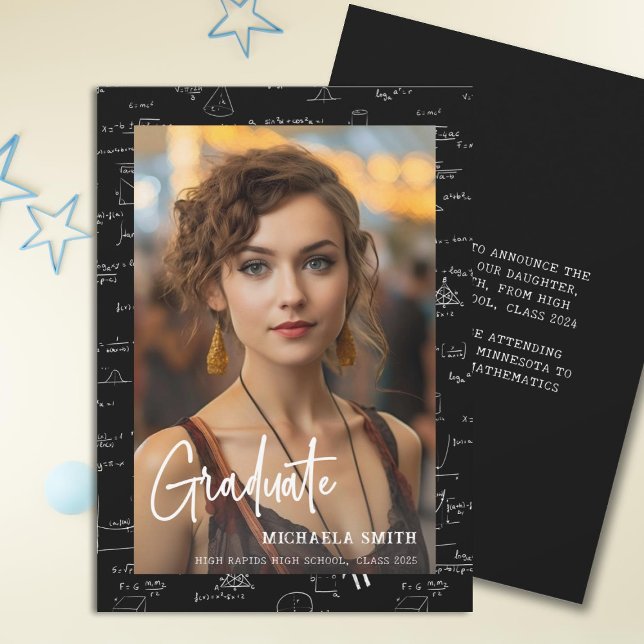 Moderner Mathematik Script Foto Abschluss Ankündigung (Von Creator hochgeladen)