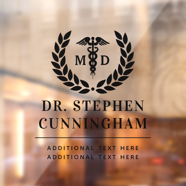 Moderner MD Doktor der Medicine Med School Abschlu Fensteraufkleber (Blatt 2)