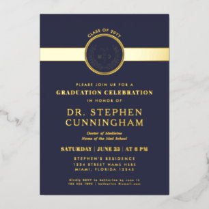 Moderner MD Doktor der Medicine Med School Abschlu Folieneinladung