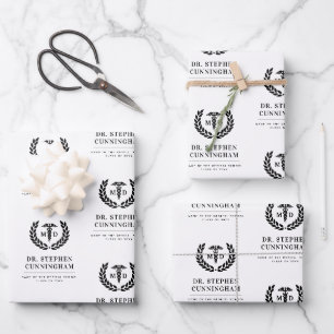 Moderner MD Doktor der Medicine Med School Abschlu Geschenkpapier Set