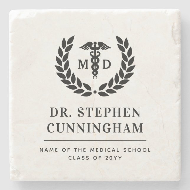 Moderner MD Doktor der Medicine Med School Abschlu Steinuntersetzer (Vorderseite)