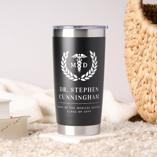 Moderner MD Doktor der Medicine Med School Abschlu Thermobecher (Wohnzimmer)