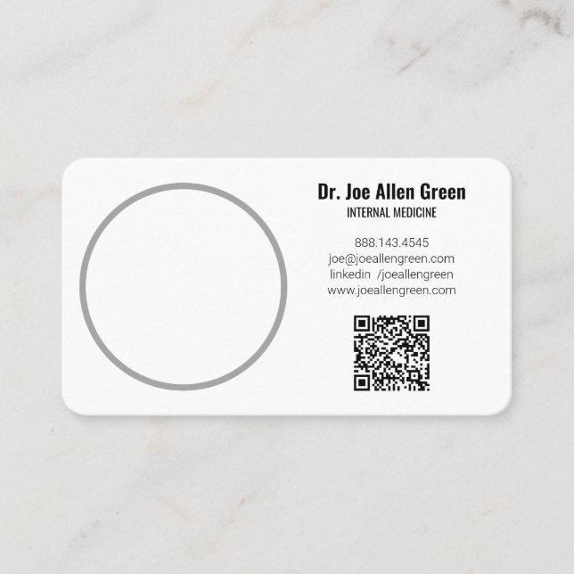 Moderner Medizinischer Foto QR Code Minimalistisch Visitenkarte (Vorderseite)