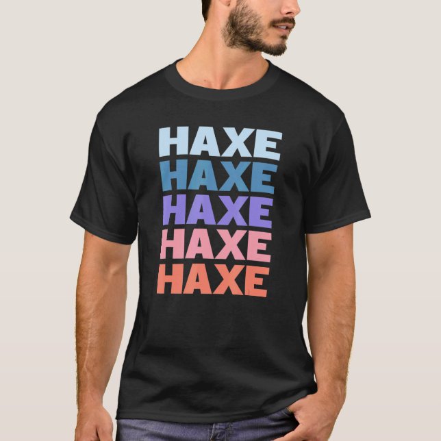 Moderner, mehrfacher Text Haxe Pork Knuckle T-Shirt (Vorderseite)