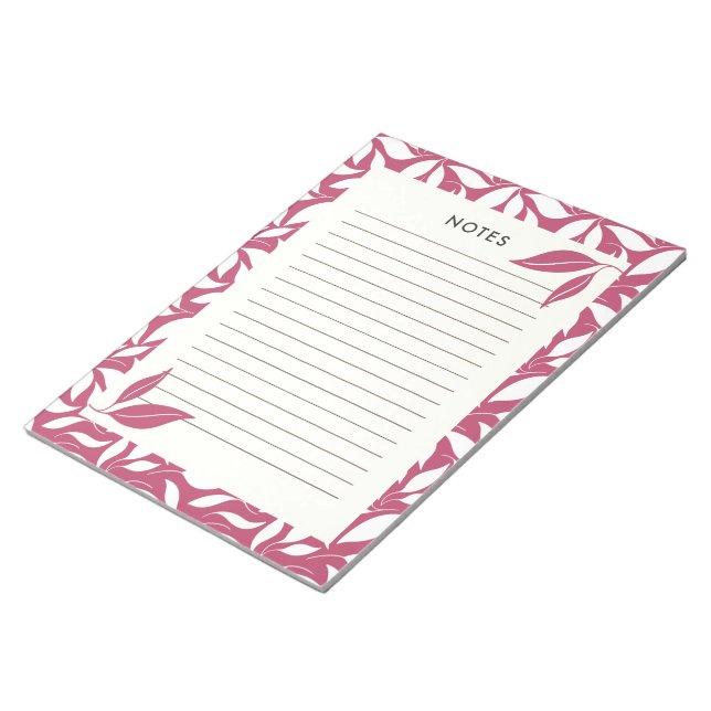 Moderner Merlot-Botanik-Notizblock Notizblock (angewinkelt)