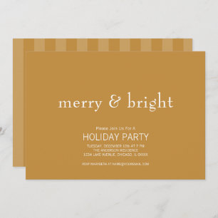 Moderner Merry & Bright Gold Weihnachtsurlaub Einladung