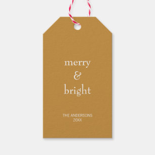 Moderner Merry & Bright Gold Weihnachtsurlaub Geschenkanhänger