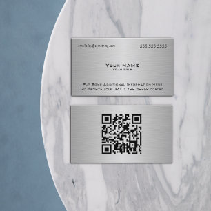 Moderner metallischer QR-Code Visitenkarte
