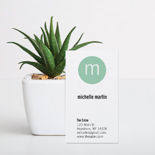 Moderner Minenkreis Monogram Haarstil Visitenkarte