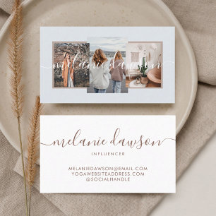 Moderner Minimal 3 Foto Sozialeinflüsse blass Visitenkarte