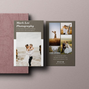 Moderner Minimal 4 FotoCollage Fotograf Visitenkarte