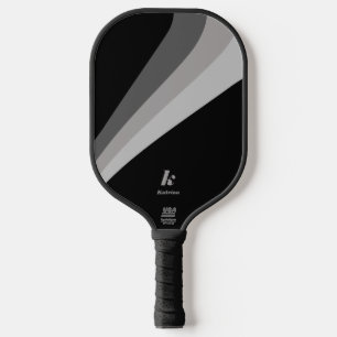 Moderner Minimal Black Wave Individuelle Name Pickleball Schläger