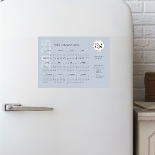 Moderner Minimal Blauer Geschäftskalender 2025 Magnetkarte