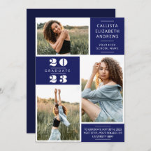 Moderner Minimal Blue White Foto Grid Abschluss