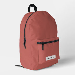 Moderner Minimal Clay Solid Color Individuelle Nam Bedruckter Rucksack