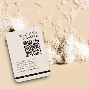 Moderner Minimal Elegant Boho QR Code Hochzeit Begleitkarte