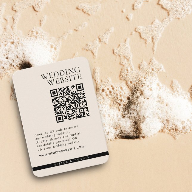Moderner Minimal Elegant Boho QR Code Hochzeit Begleitkarte (Von Creator hochgeladen)
