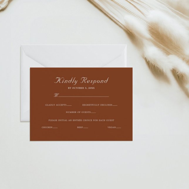 Moderner Minimal Elegant Rustikal RSVP Karte (Von Creator hochgeladen)