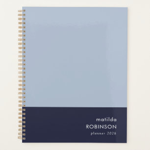 Moderner Minimal-Farbblock Blue Dual Tone 2026 Planer