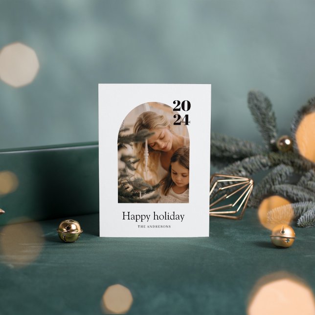 Moderner Minimal Foto Arch Frohe Weihnachten Einladung (Von Creator hochgeladen)