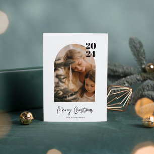 Moderner Minimal Foto Arch Frohe Weihnachten Einladung