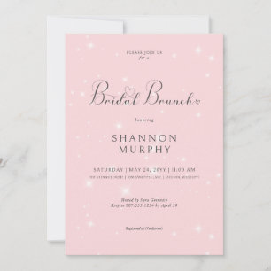 Moderner Minimal rosa Sparkle Bridal Brunch Einladung