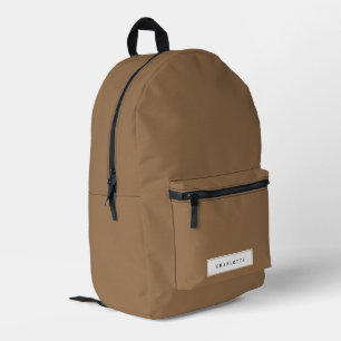 Moderner Minimal Tan Brown Solid Color Individuell Bedruckter Rucksack