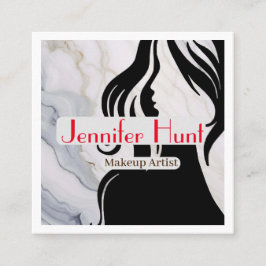 Moderner Minimal Trendy Makeup Artist QR Code Quadratische Visitenkarte