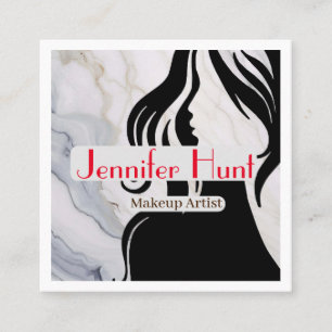 Moderner Minimal Trendy Makeup Artist QR Code Quadratische Visitenkarte