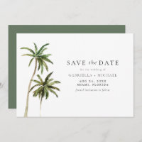 Moderner Minimal Tropical Beach Palm Save the Date