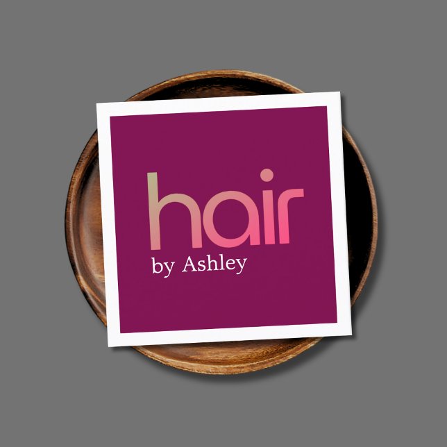 Moderner Minimal White Rose Red Bold Friseur Salon Quadratische Visitenkarte (Von Creator hochgeladen)